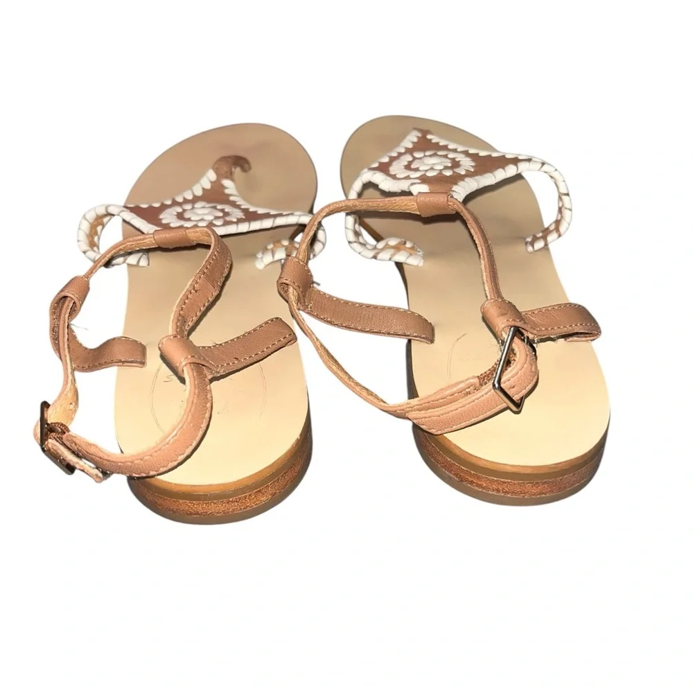 Jack Rogers women’s Maci Brown and White Sandals size 6.5 - Picture 3 of 7